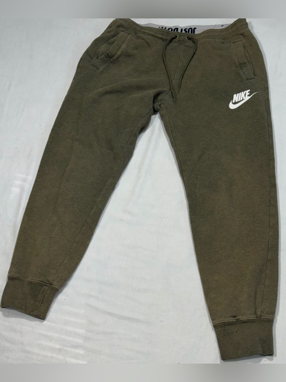 Nike Sportswear Rally Olive Green Fleece Joggers Women M AA1533-222